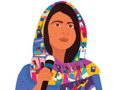 Malala Portrait education empowerment equality girl graphic illustration india malala merchandise stories