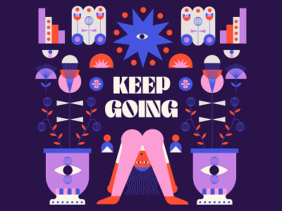 Keep Going Keep Growing. You will get there! adobe drawing excercise girl glutes graphic growth illustration inspiration motivation plants workout