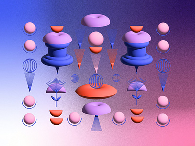 Spinning Thoughts 3dart 3dillustrator digital dreamy forms graphic illustration shapes space vibes