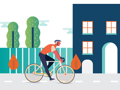 Cycling across the city animation character cycle cycling fresh motiongraphics