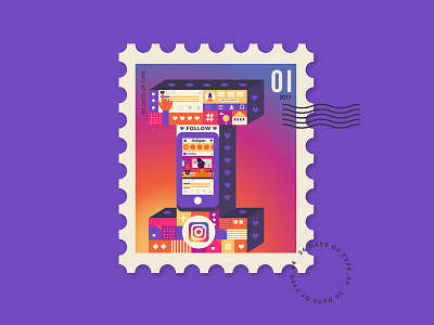 I for Instagram from my Stamp Collection