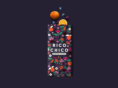 Rico Chico Chocolates adobe chocolate fruits handdrawn illustrator packaging ricochico thedieline