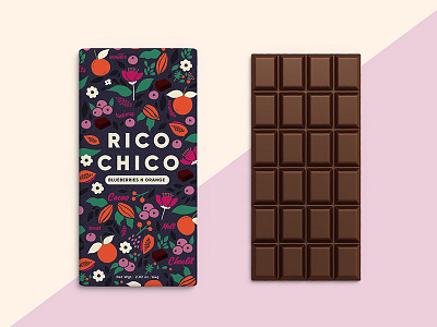 Rico Chico Bluberry and Orange chocolate cranberry meroo packaging ricochico