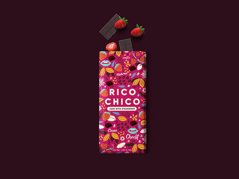 Rico Chico Strawberry and Dark chocolate by Meroo Seth on Dribbble