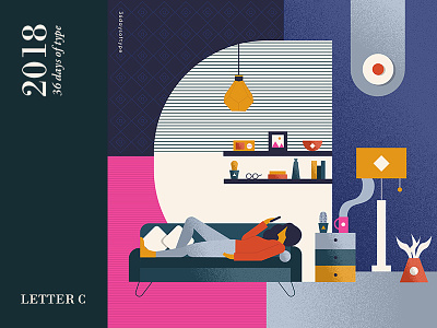 36days C 2018 ballpitmag coffee cooldesign couch couchpotato graphicdesign illustration interiordesign simplycooldesign space typography