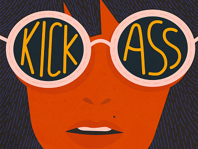 Wake up and Kickass! girl graphic graphic art graphic arts kickass portrait art portrait illustration summer sunglasses