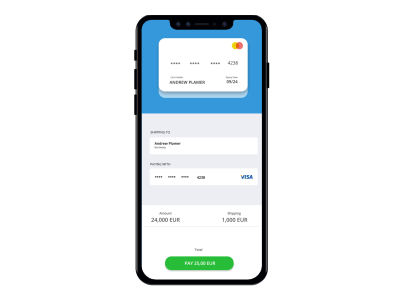 Card Payment animation app illustration mobile motion ui vector