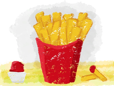 Let me get some fries with that burger design illustration