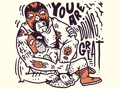You are doing great confidence doing great doodle fun illustration gay gay love illustration love yourself lucha libre luchador roww self confidence self love wrestling