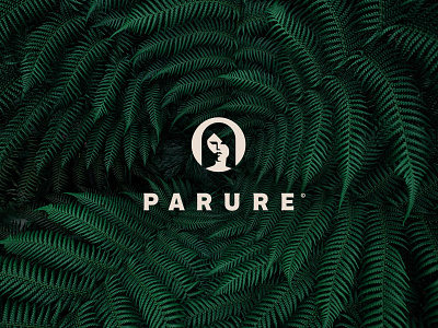 Parure Logo Branding beauty branding branding design cosmetics logo fern ferns green hair haircare highend lady leaf logo luxury minimal natural negative parure space woman