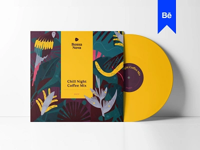 Bossa Nova Vinyl Record Behance album badge bean brand identity branding branding identity coffee coffee cup colorful high end logo luxury music packaging packaging design parrot record tropical vinyl vinyl cover