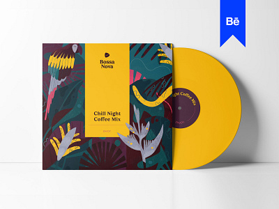 Bossa Nova Vinyl Record Behance album badge bean brand identity branding branding identity coffee coffee cup colorful high end logo luxury music packaging packaging design parrot record tropical vinyl vinyl cover