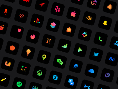 iOS 14 Rainbow Gradient Icon Pack