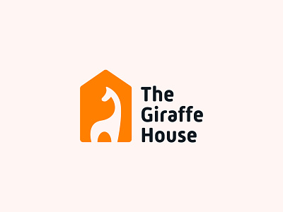The Giraffe House Logo africa animal bold branding children friendly fun giraffe horse house jungle lamar logo minimal orange organic playful rounded safari zoo