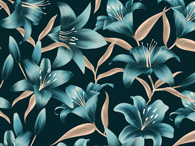 Lily Floral Pattern Illustration