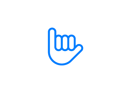 Shaka blue branding flat gesture hand line logo sea shaka surfing vector water