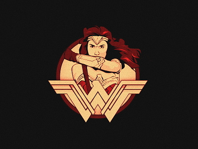 Wonder Woman Badge badge comic hero illustration marvel red super tricolor vector woman wonder yellow