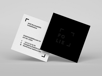 Folie Business Card Concept black branding businesscard bw film lined lines logo minimal production square