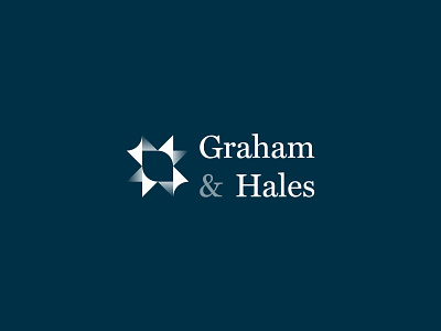 Graham & Hales Accountant Firm Logo accountancy badge blue branding class classy design finance gradient gradient color law logo logo design luxury mark minimal serif star white