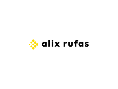Alix Rufas Logo Animation animation arrow black bold branding circles dots logo logo animation logo design logodesign logos logotype minimal modern sans serif vector yellow