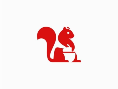 Squirrel with acorn logo design