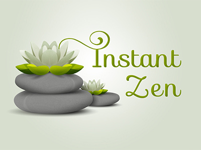 Logo Instant Zen beauty flower green institut logo lotus massage pebble spa zen