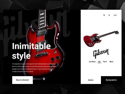Gibson guitar sale brand gibson ui web design