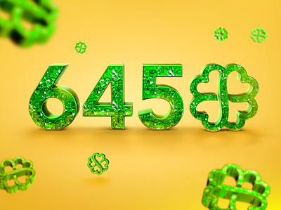 Emerald numbers 3d bonus cinema4d clover design font illustration numbers