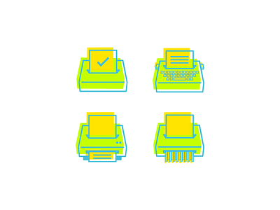 Iconography ballot iconography icons nounproject paper shredder printer typewriter