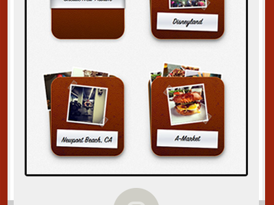 Album Browser with dynamic thumbs album mobile photo sketch.app skeuomorphic ui