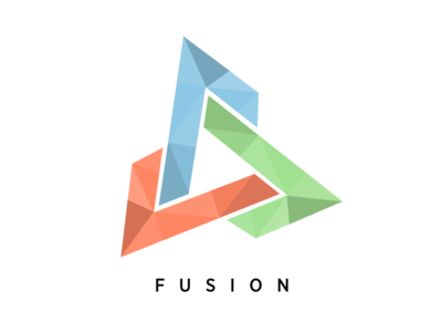 Fusion Logo folds fragments fusion origami rbg triangle trinity
