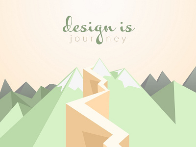 Design is ... a journey converging flat journey mountain path snowcap