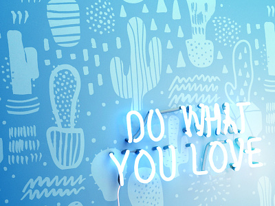 Do What You Love 3d fluorescent illustration light modo sign wallpaper