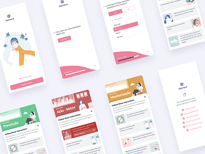 Mobile App Covid-19 | Medical Form App app card clean flat form illustration layout loading mobile outsystems questionnaire result stayhome staysafe typeform