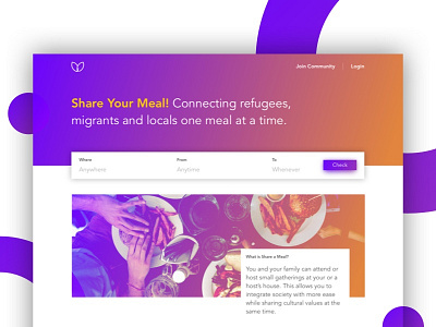Share Your Meal | Winner Project Hack4Good app clean landing layout page product social ui ux web website
