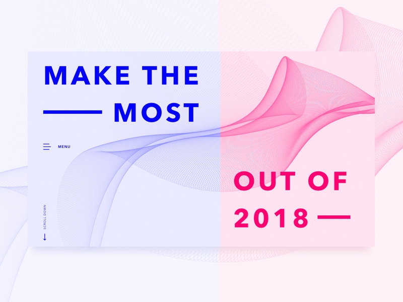 Make The Most of 2018 brutalism brutalist design interface desktop landing page web new year 2018 ux ui