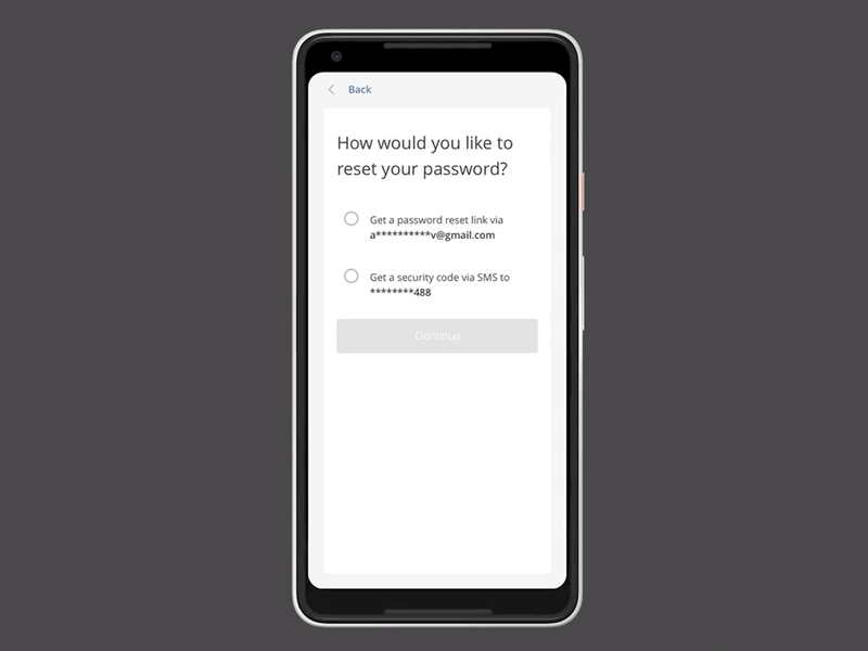 Reset a password via SMS code enter security code flow framerx get security code via sms password password reset resend sms reset password security code sms task flow ui uiux user interface ux uxdesign