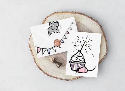 Invitation Card for Cat's Birthday card cat fun funillustration graphic design illustrator invitation stroke style vector