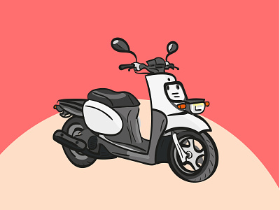 Yamaha Gear digital illustration filled illustration illustrator cc illustrator design illustrator draw scooter stroke illustration website illustration yamaha