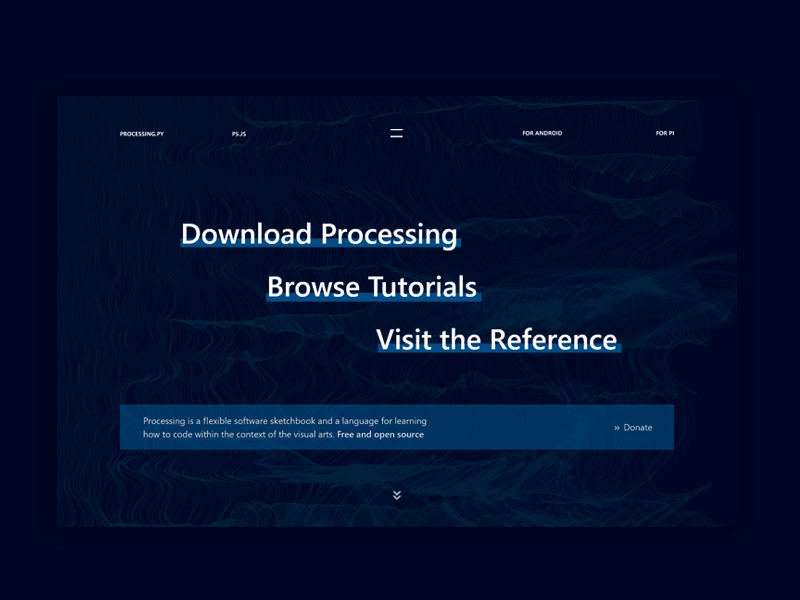 Processing landing page concept