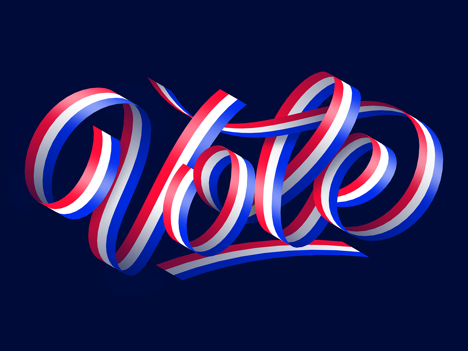 Vote usa flag illustration design vote america artwork lettering art letters usa ribbons ribbon lettering