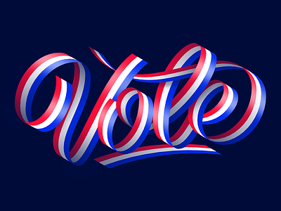 Vote america artwork design illustration lettering lettering art letters ribbon ribbons usa usa flag vote