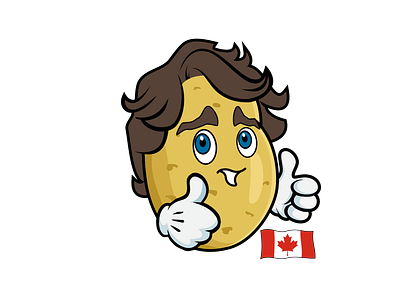 Justin Trudeau as a Potato caricature design graphic design illustration vector