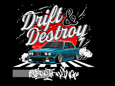 BMW E30 design graphic design illustration t shirt print vector