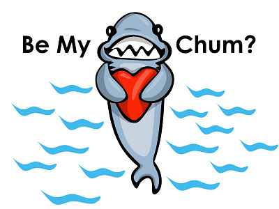 Shark Valentine animals digital art fish holidays humor illustration valentines day vector