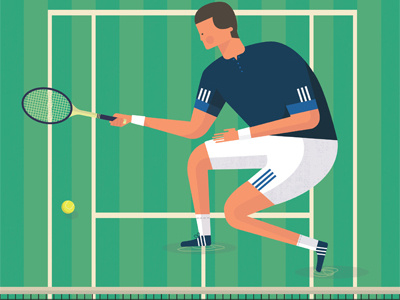 Andy Murray wins Wimbledon again! championships illustration murray sport tennis vector wimbledon
