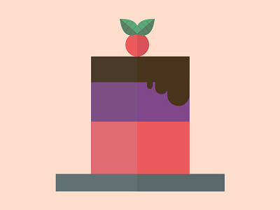 Marcus Wareing - Dessert cherry chocolate commission design dessert flat food illustration vector