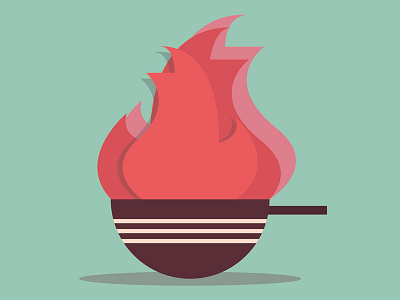 Gordon Ramsey - Flame commission desert design flame flat food illustration sauté vector