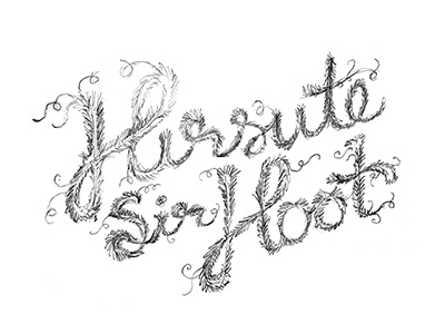 Hirsute Sir Hoot lettering