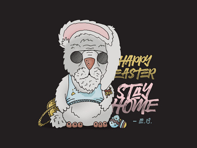 stayhome easter easter easter bunny illustration stay home